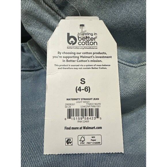 Time and Tru Womens Maternity Comfort Stretch Straight Jeans Size Small 4-6 New - Picture 6 of 9